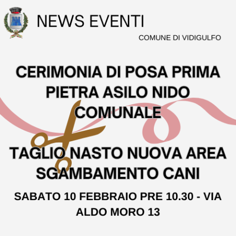 Cerimonia posa prima pietra asilo nido comunale e taglio del nastro nuova area sgambamento cani