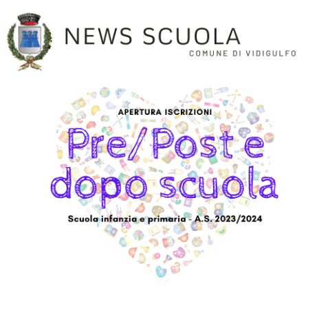 Iscrizioni servizio pre/post/dopo scuola infanzia e primaria a.s. 2023/24