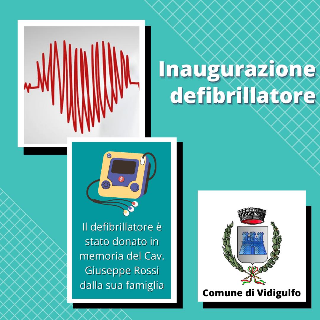 Sabato 17 inaugurazione defibrillatore in piazza I° Maggio