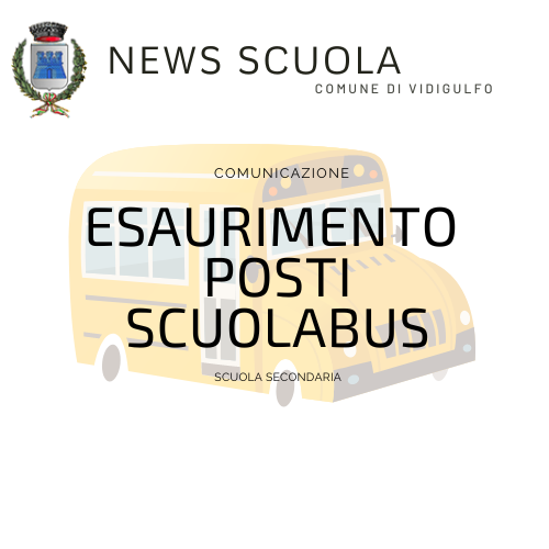 Comunicazione esaurimento posti servizio scuolabus scuola secondaria