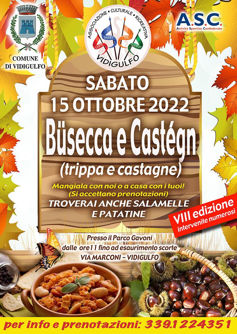 Busecca e Castégn, sabato 15 ottobre al Parco Gavoni