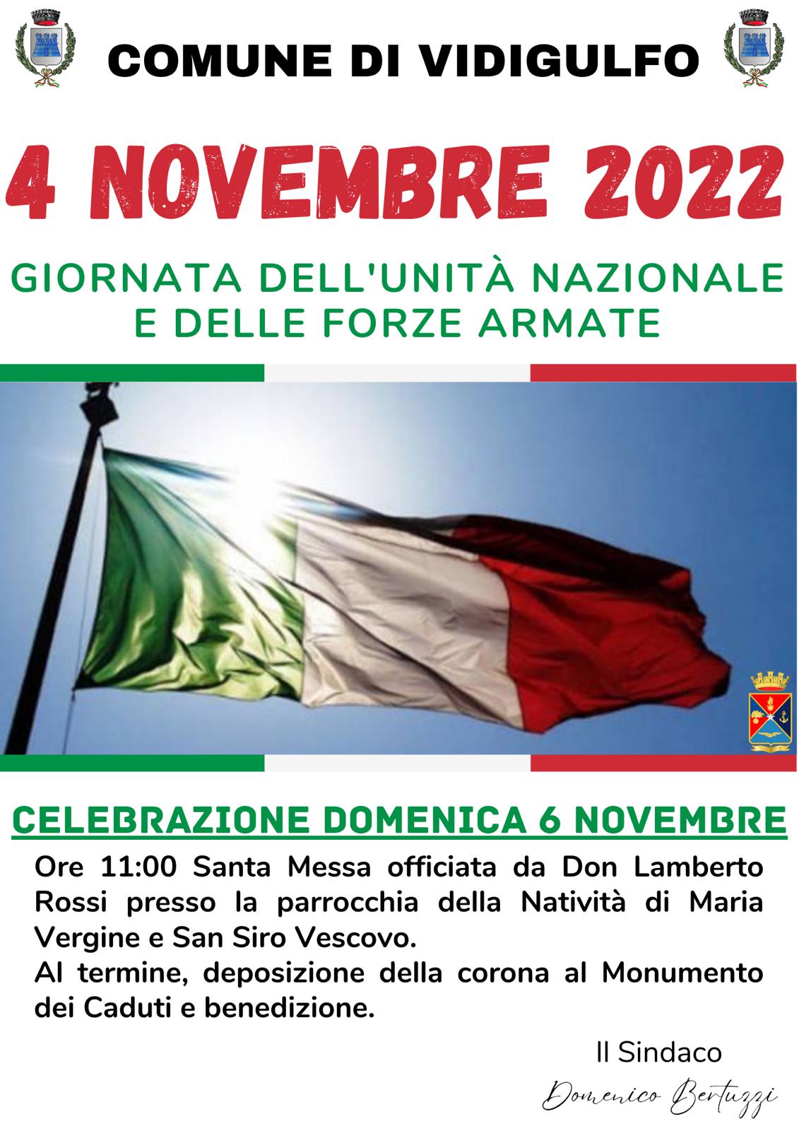 4 novembre: Giornata dell'Unità Nazionale e delle Forze Armate