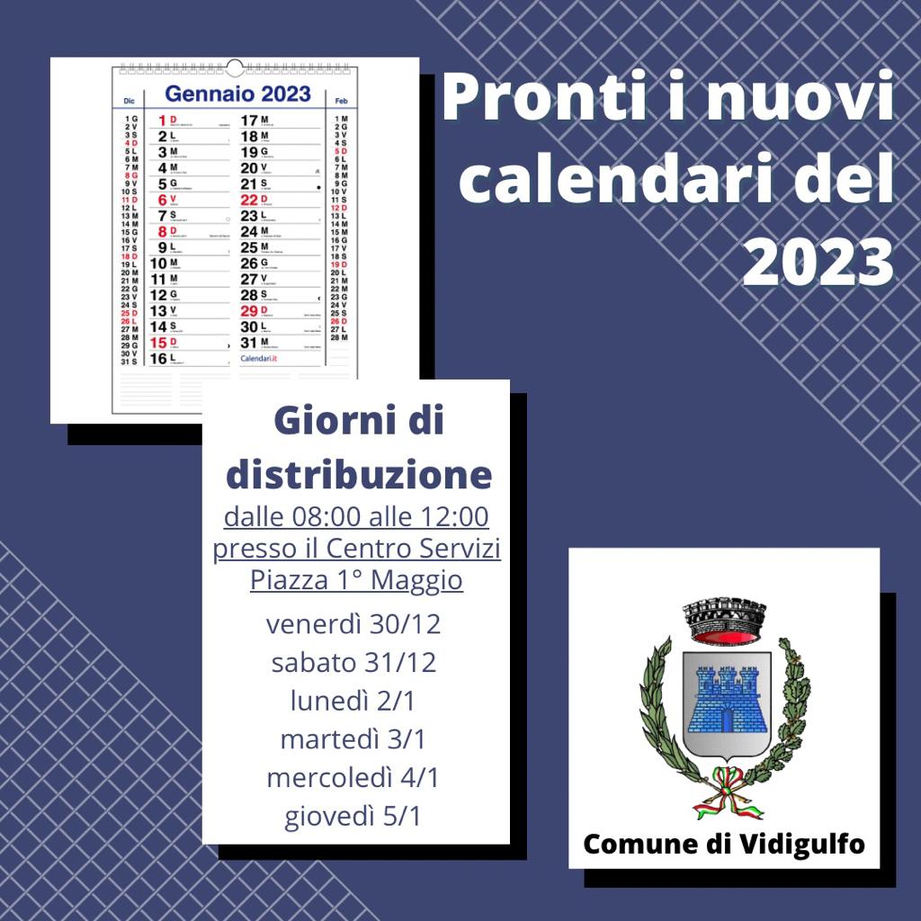 Pronti i nuovi calendari 2023