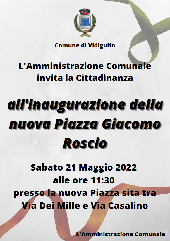 21 maggio 2022 - inaugurazione piazza giacomo roscio