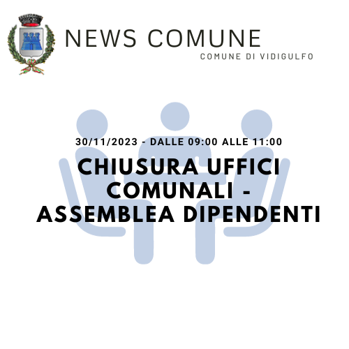 Avviso chiusura uffici comunali - 30/11/2023