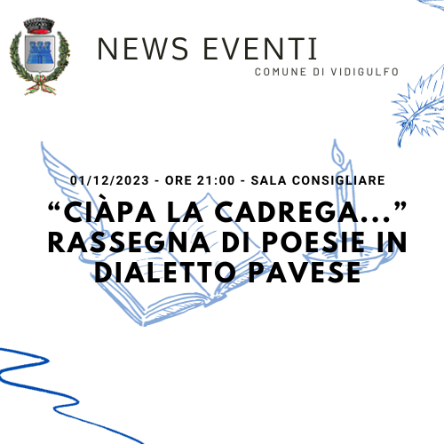 "Ciàpa la cadrega..." rassegna di poesie in dialetto pavese - 01/12/2023