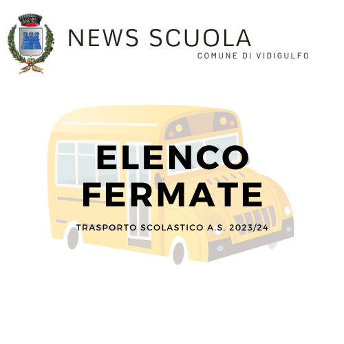 Elenco fermate e orari scuolabus comunale a.s. 2023/24